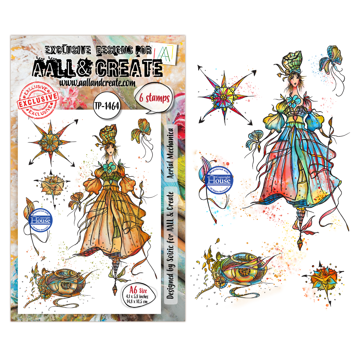 TP-1464 - A6 Stamp Sets - Aerial Mechanica