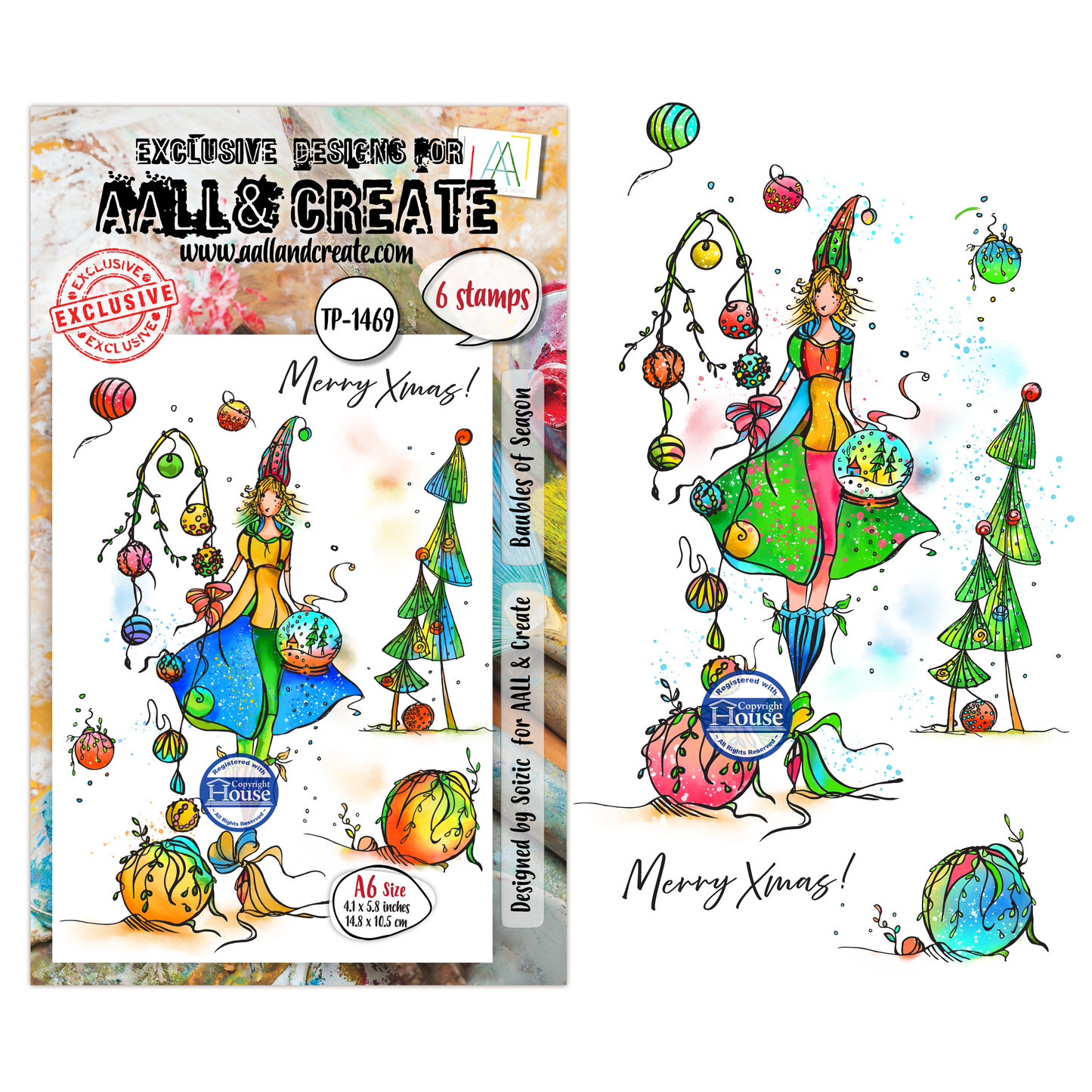 TP-1469 - A6 Stamp Set - Baubles of Season