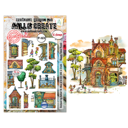 TP-1474 - A5 Stamp Set - Happy Town People