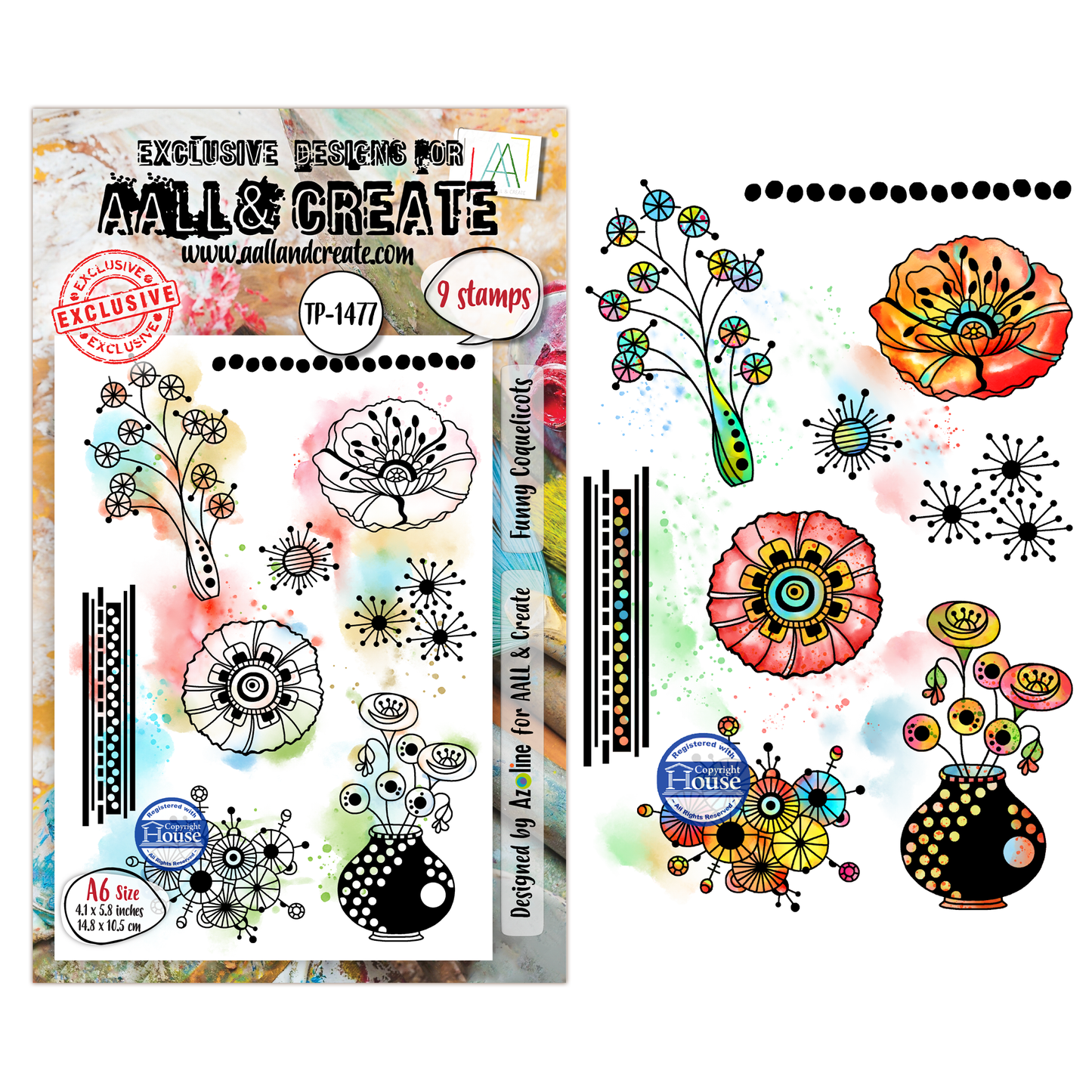 TP-1477 - A6 Stamp Sets - Funny Coquelicots