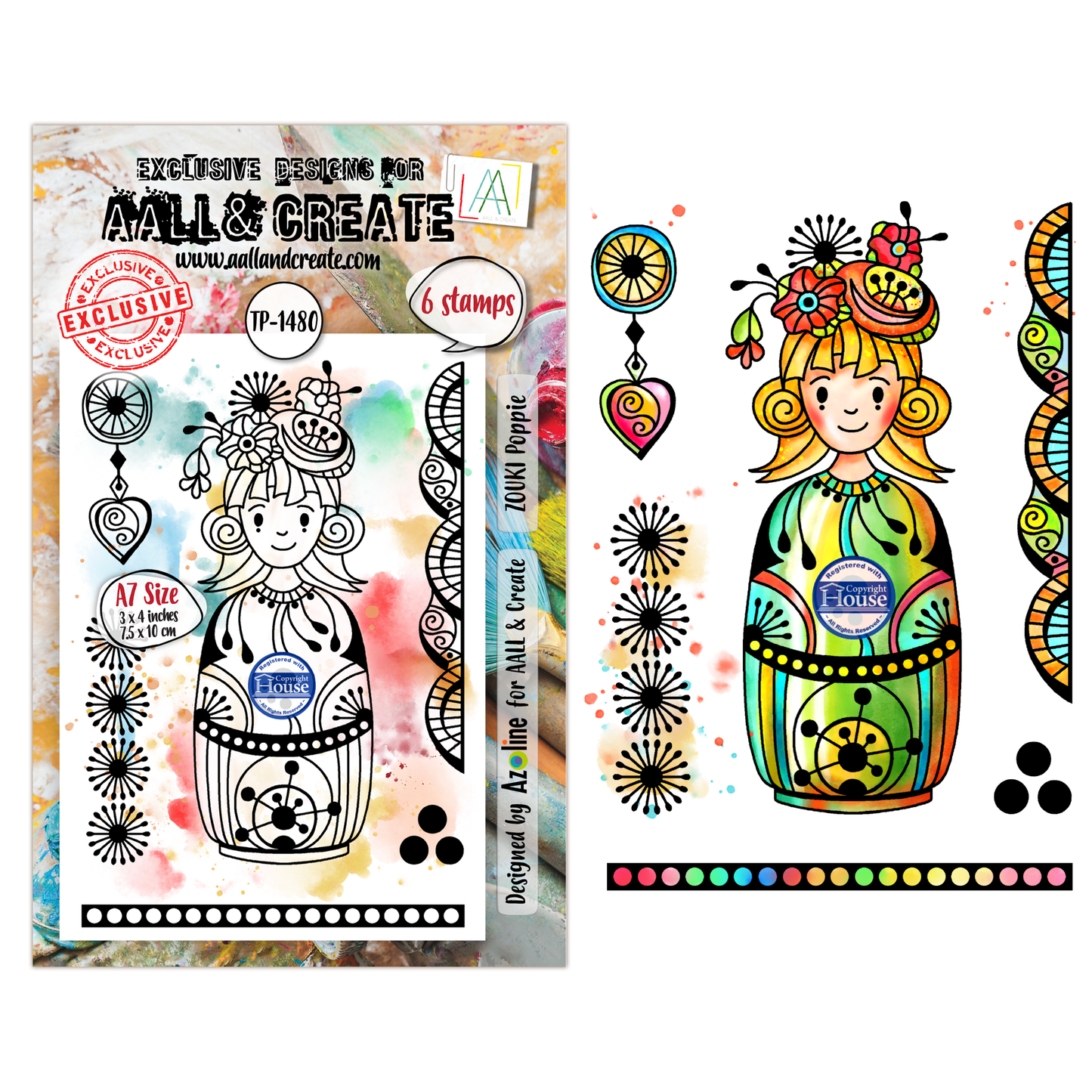 TP-1480 - A7 Stamp Sets - ZOUKI Poppie