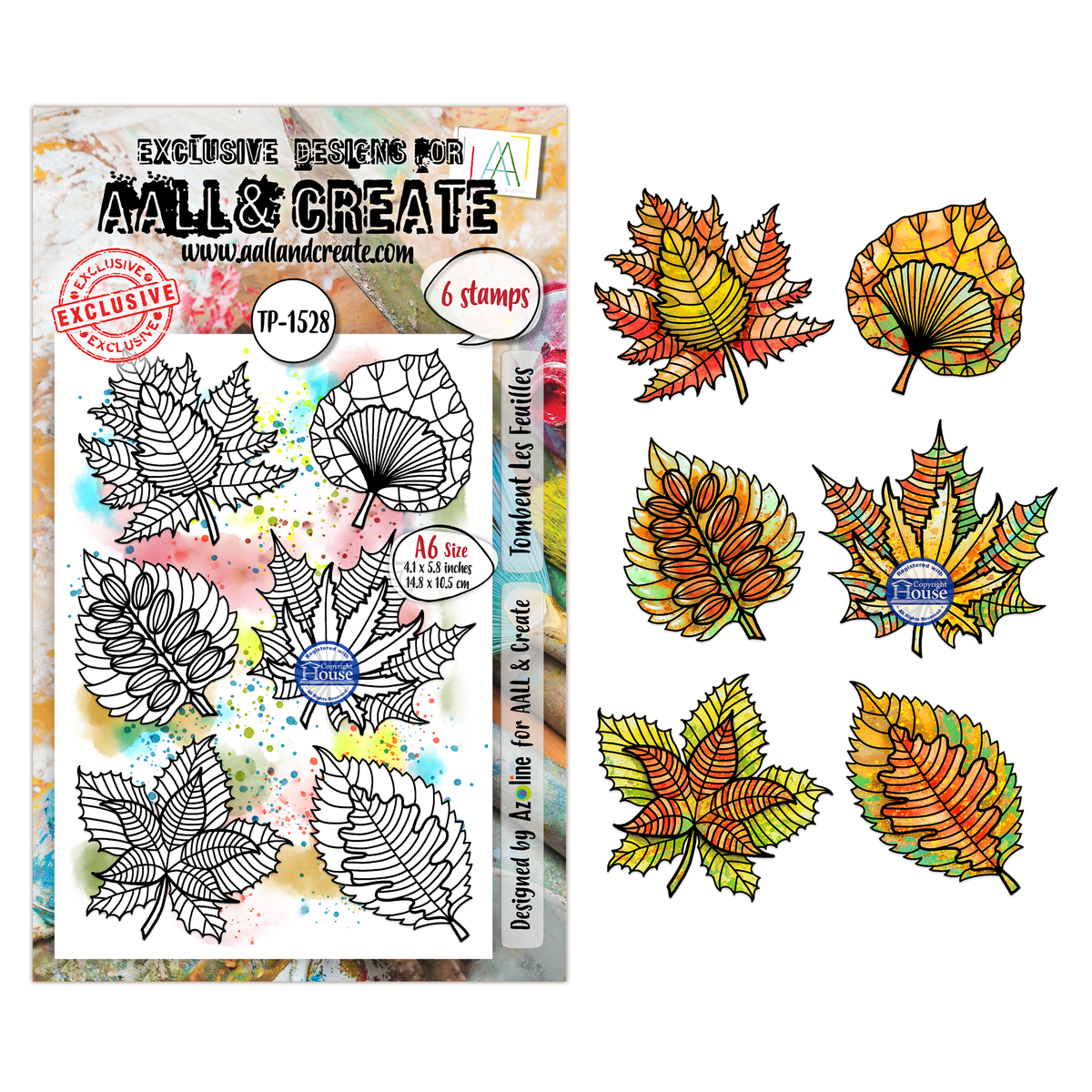 TP-1528 - A6 Stamp Set - Tombent Les Feuilles
