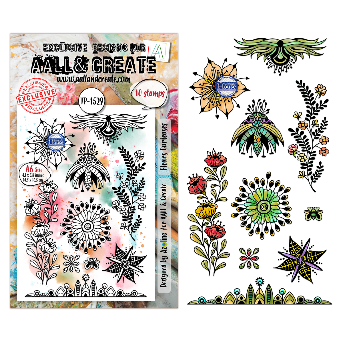 TP-1529 - A6 Stamp Set - Fleurs Curieuses