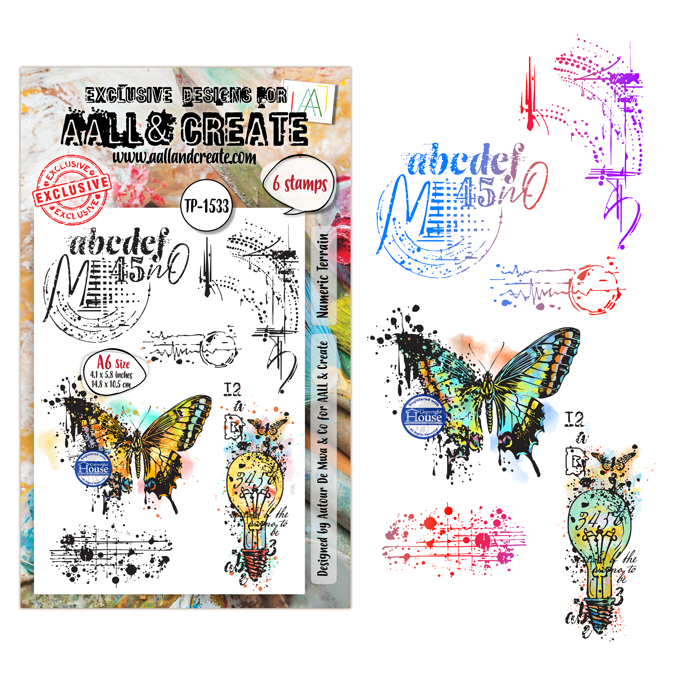 TP-1533 - A6 Stamp Set - Numeric Terrain – AALL & Create