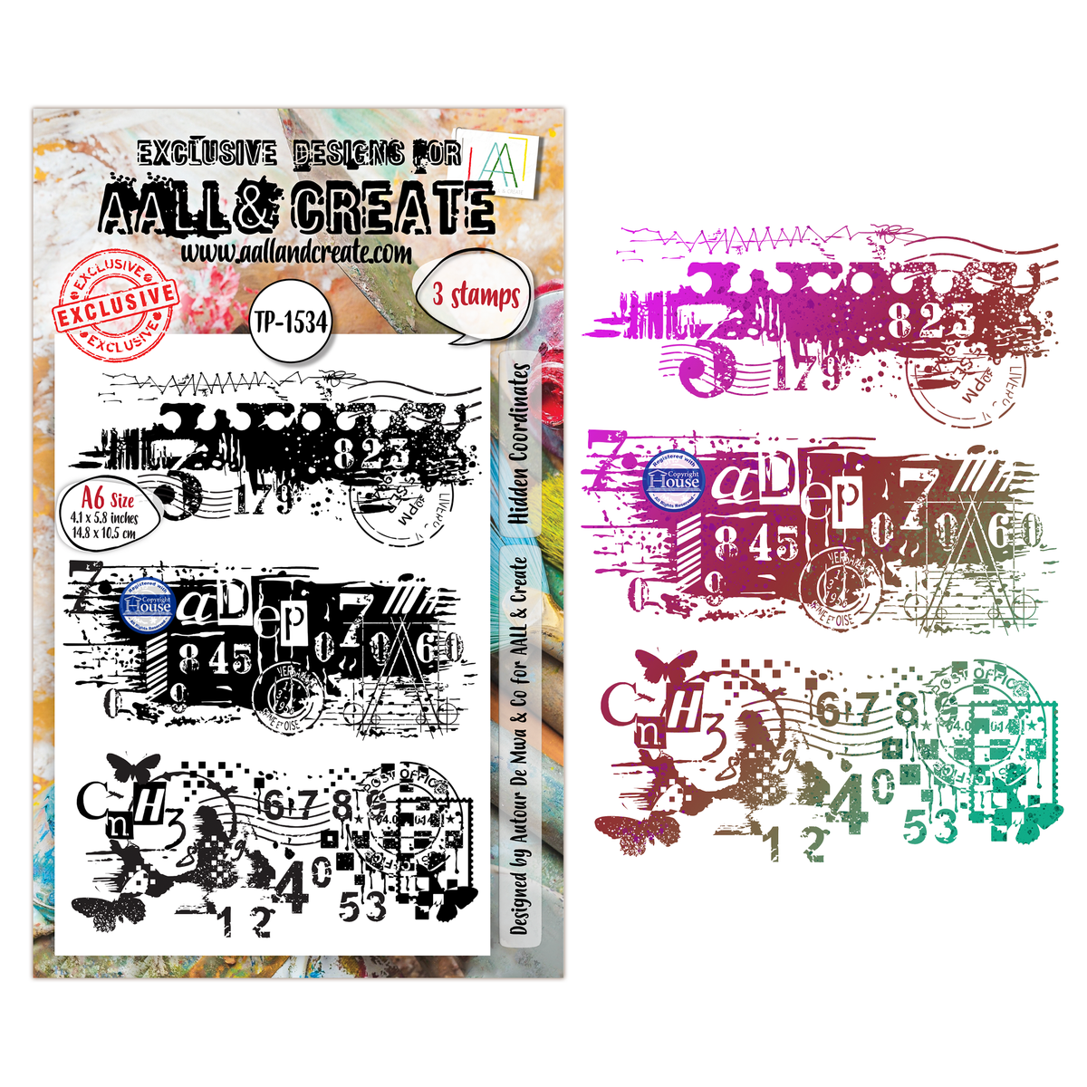 TP-1534 - A6 Stamp Set - Hidden Coordinates