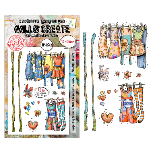 TP-1542 - A6 Stamp Set - Sunday Laundry