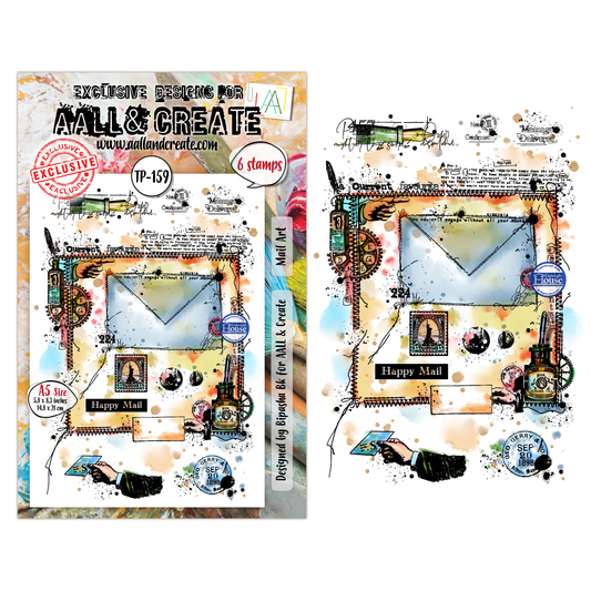 TP-159 - A5 Clear Stamp Set - Mail Art