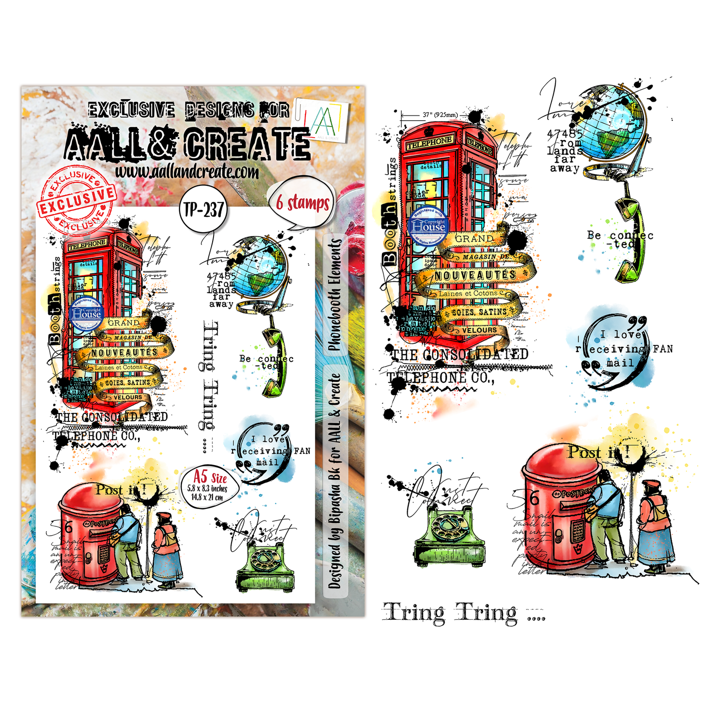 TP-237 - A5 Clear Stamp Set - Phonebooth Elements