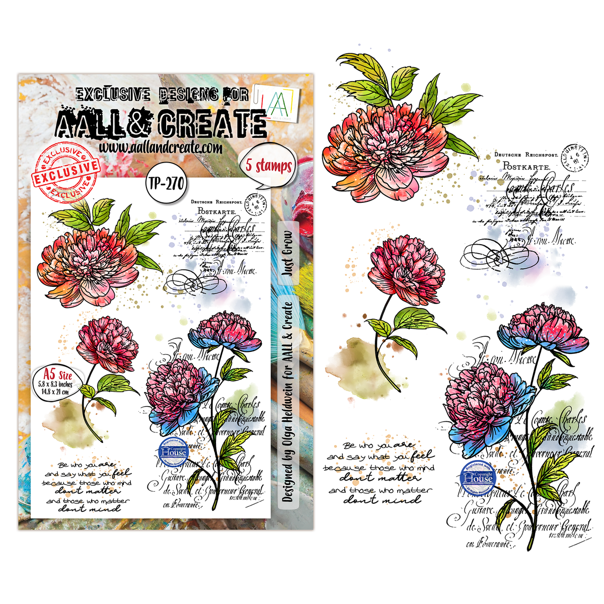 TP-270 - A5 Clear Stamp Set - Just Grow