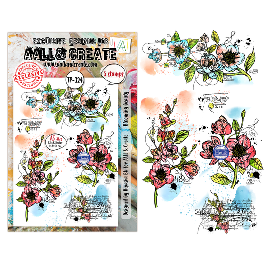 TP-324 - A5 Clear Stamp Set - Blooming Beauty