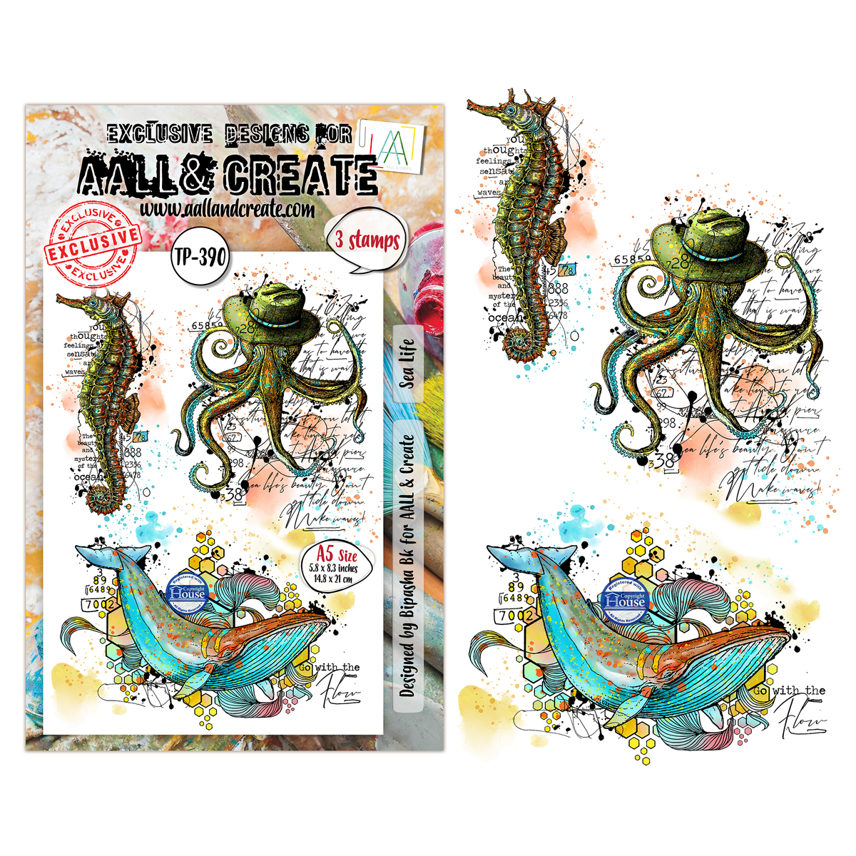 TP-390 - A5 Clear Stamp Set - Sea Life