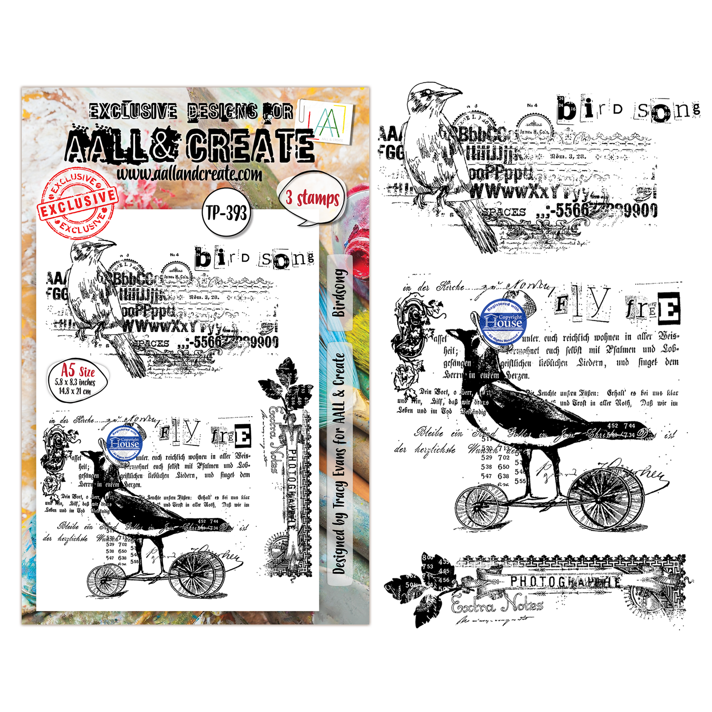TP-393 - A5 Clear Stamp Set - Birdsong