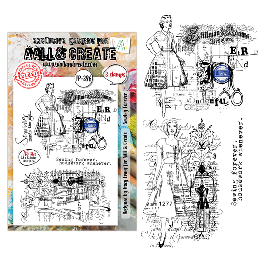 TP-396 - A5 Clear Stamp Set - Sewing Forever