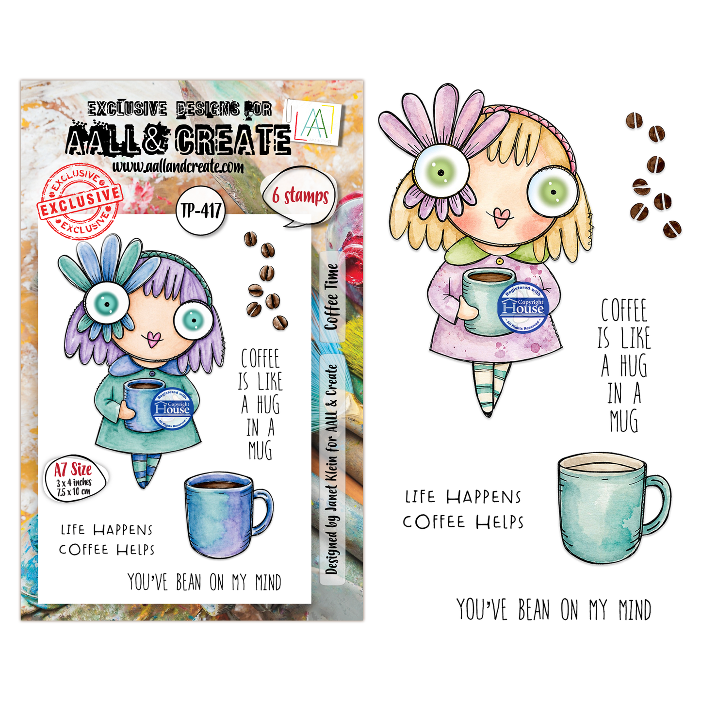 TP-417 - A7 Clear Stamp Set - Coffee Time