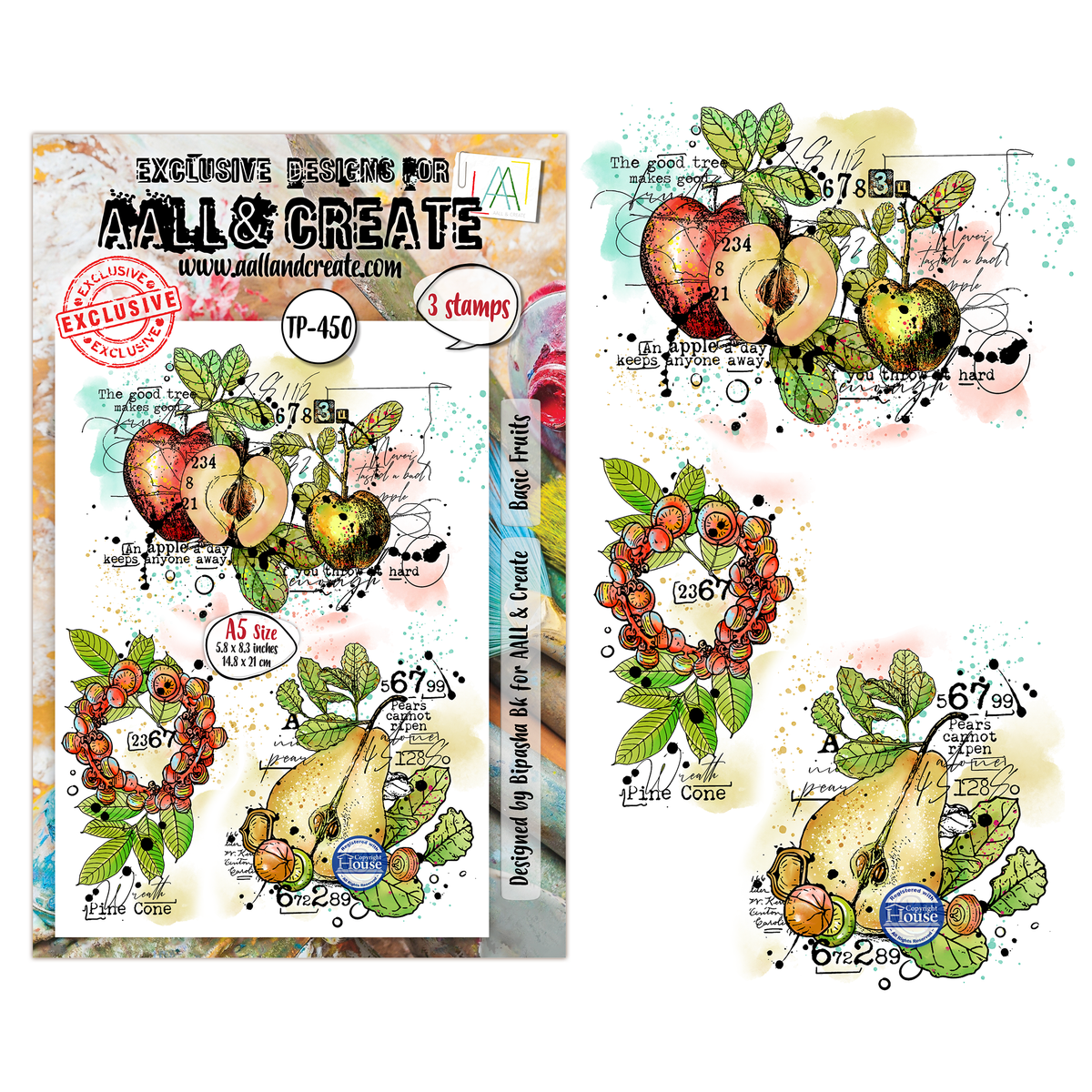 TP-450 - A5 Clear Stamp Set - Basic Fruits