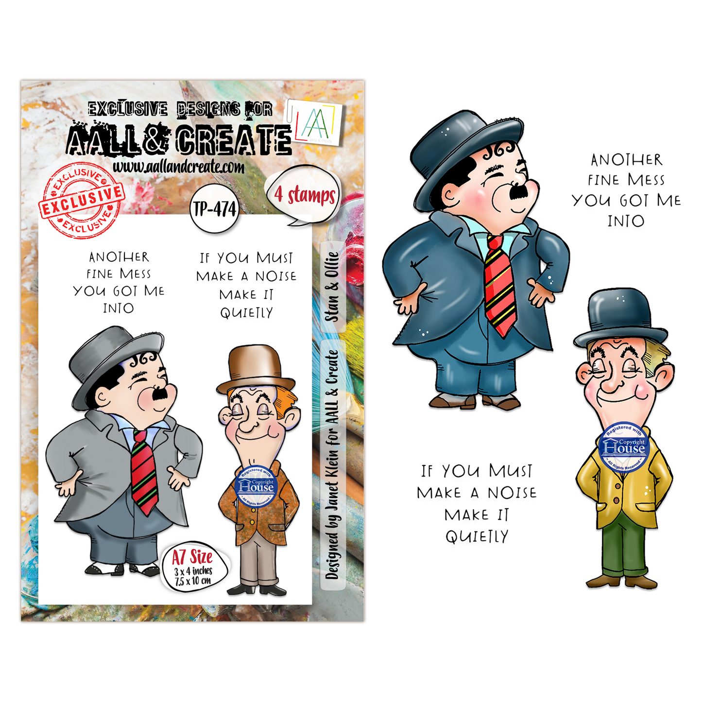 TP-474 - A7 Clear Stamp Set - Stan & Ollie