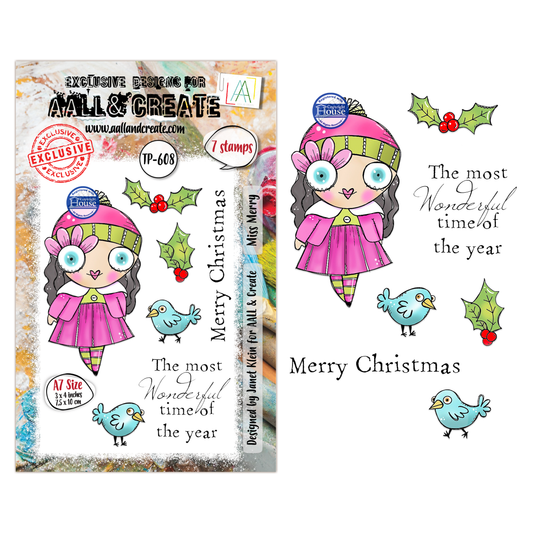 TP-608 - A7 Clear Stamp Set - Miss Merry