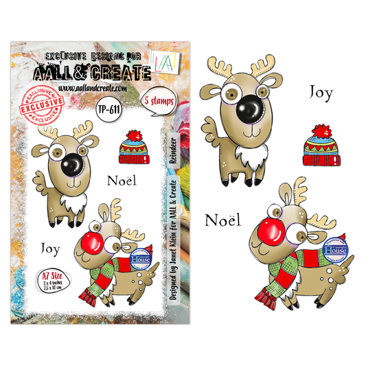 TP-611 - A7 Clear Stamp Set - Reindeer