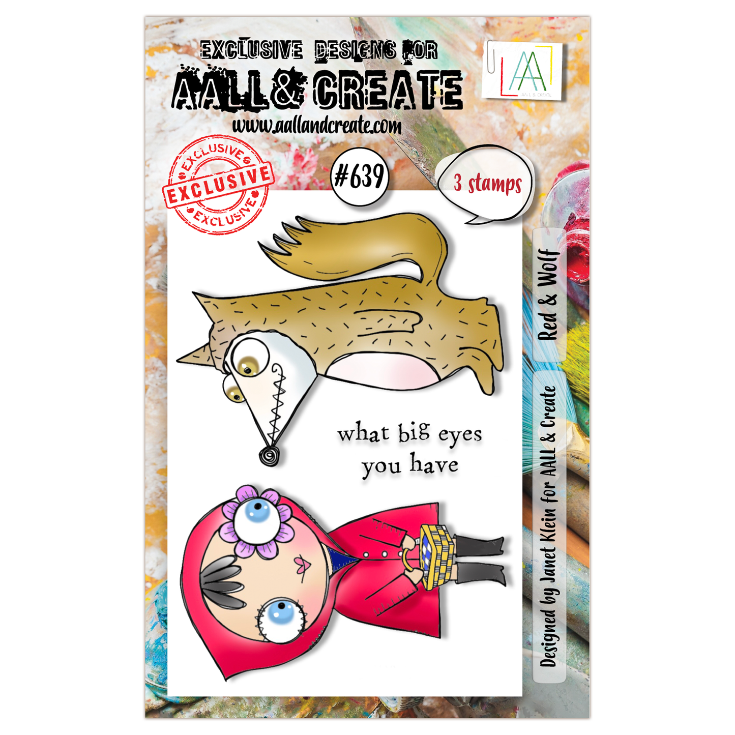 #639 - A7 Clear Stamp Set - Red & Wolf