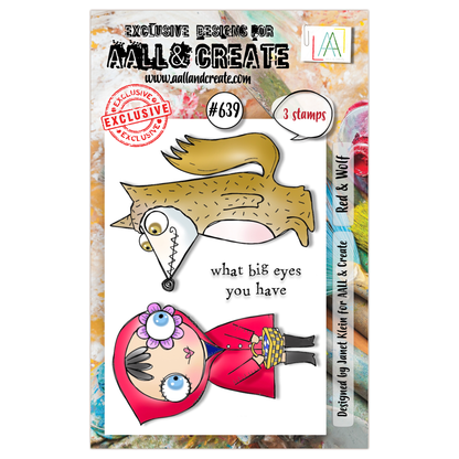 #639 - A7 Clear Stamp Set - Red & Wolf