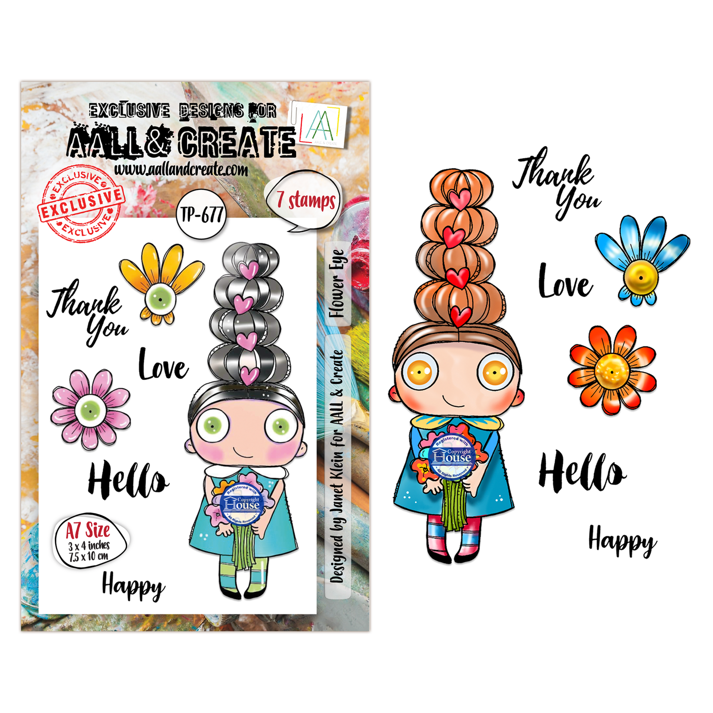 TP-677 - A7 Clear Stamp Set - Flower Eye