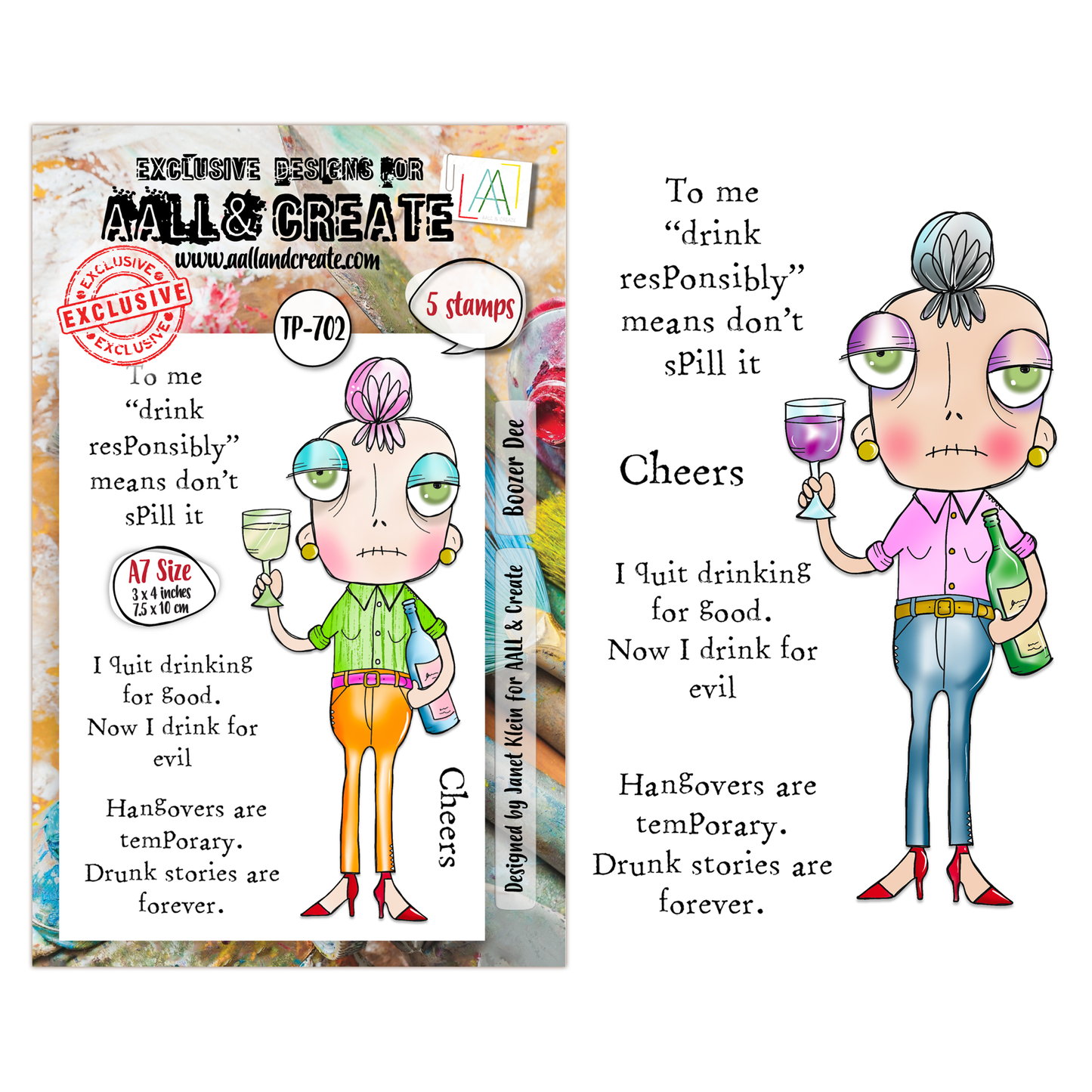 TP-702 - A7 Clear Stamp Set - Boozer Dee