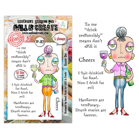 TP-702 - A7 Clear Stamp Set - Boozer Dee