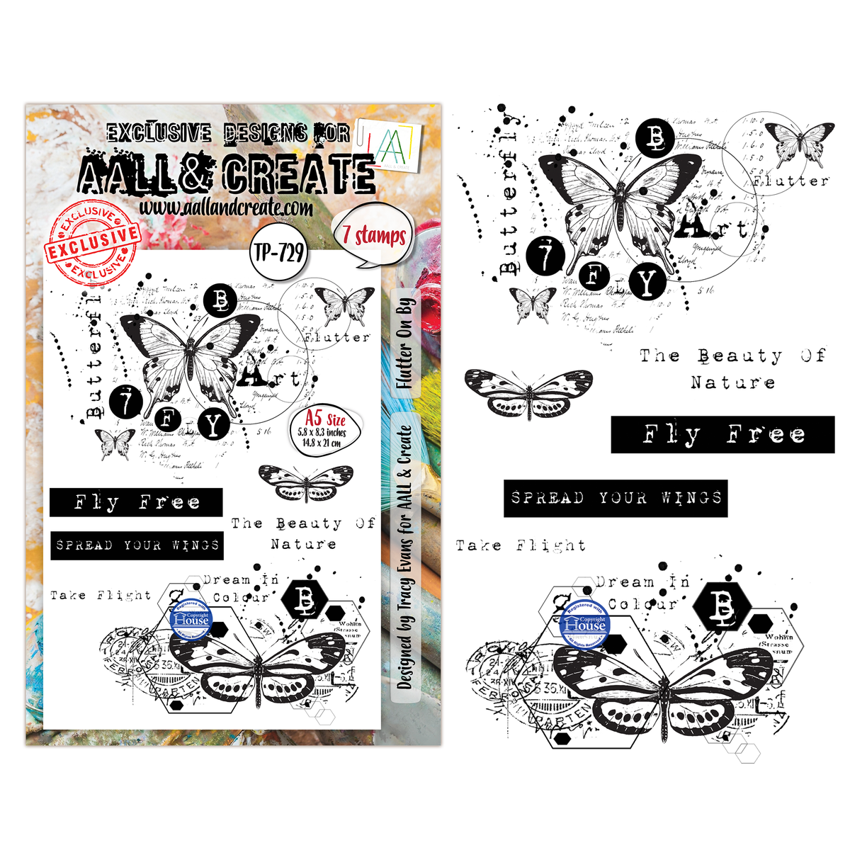 TP-729 - A5 Clear Stamp Set - Spread Your Wings