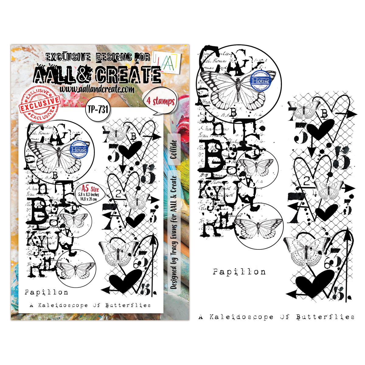 TP-731 - A5 Stamp Set - Papillon