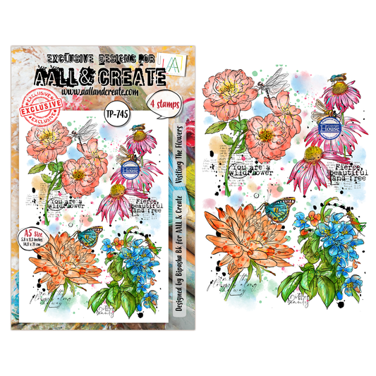 TP-745 - Visiting The Flowers - A5 Clear Stamp Set