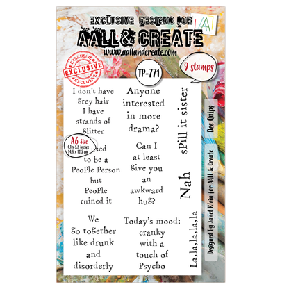 TP-771 - A6 Clear Stamp Set - Dee Quips