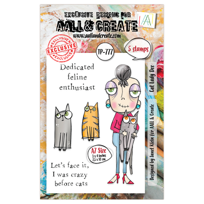TP-777 - A7 Clear Stamp Set - Cat Lady Dee