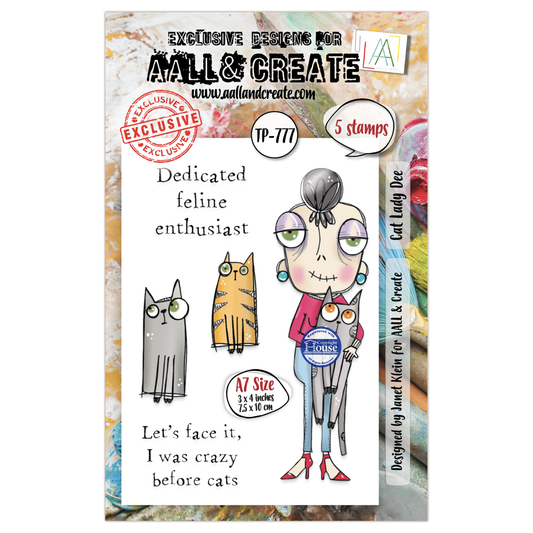 TP-777 - A7 Clear Stamp Set - Cat Lady Dee