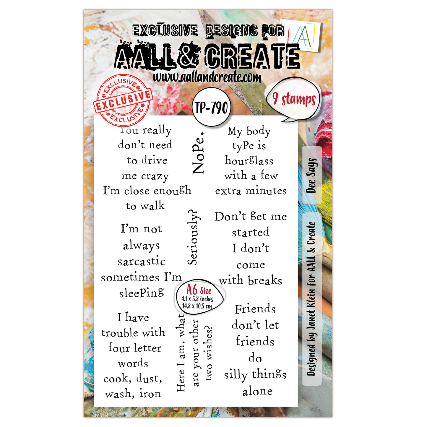 TP-790 - A6 Clear Stamp Set - Dee Says