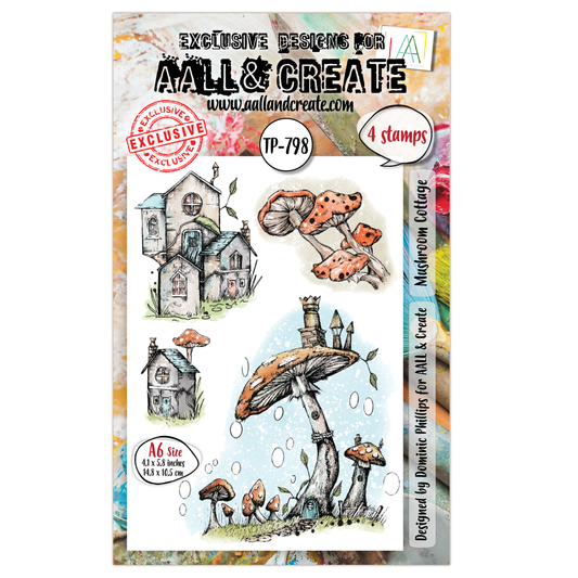 TP-798 - A6 Clear Stamp Set - Mushroom Cottage