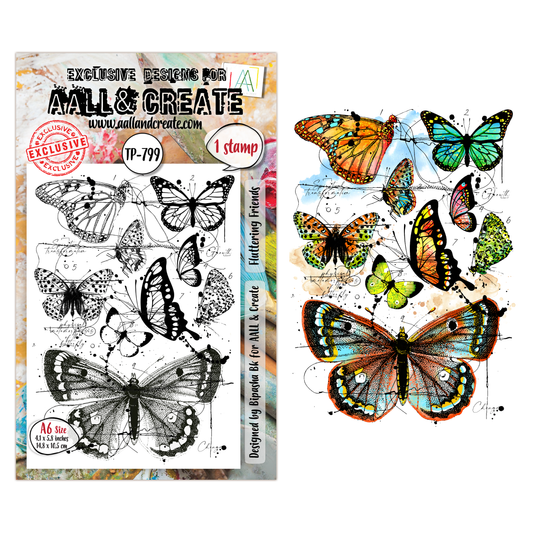 TP-799 - A6 Clear Stamp Set - Fluttering Friends