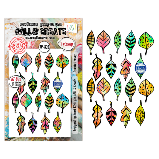 TP-823 - A7 Clear Stamp Set - Doodle leaves