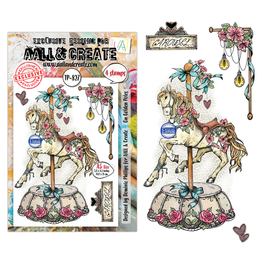 TP-827- A5 Clear Stamp Set - On Golden Poles
