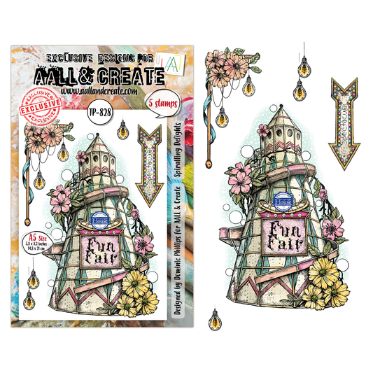 TP-828 - A5 Clear Stamp Set - Spiralling Delights