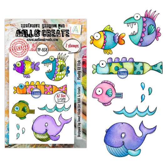 TP-858 - A7 Clear Stamp Set - Plenty of Fish