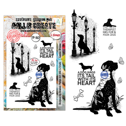 TP-862 - A5 Clear Stamp Set - Canine Dreams