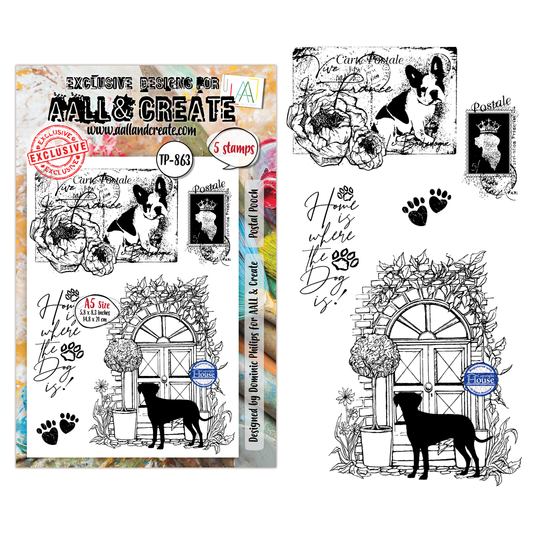TP-863 - A5 Clear Stamp Set - Postal Pooch