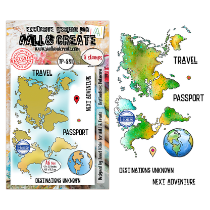 TP-881 - A6 Clear Stamp Set - Destinations Unknown