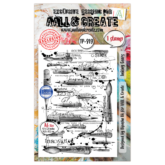 TP-919 - A6 Clear Stamp Set - Inking Gears
