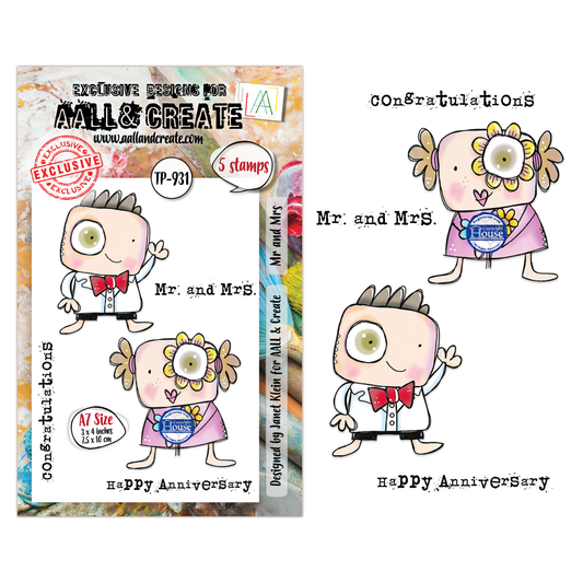 TP-931 - A7 Stamp Set - Mr & Mrs