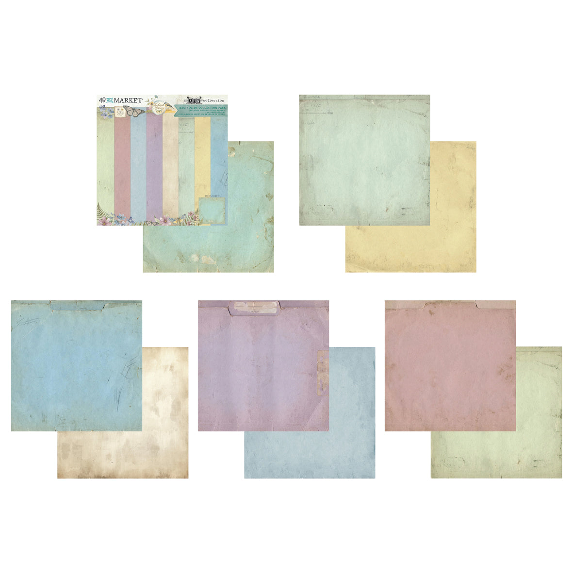 49 And Market The Quiet Observer 12x12 Inch Solids Collection Pack by Arthouse Whimsy