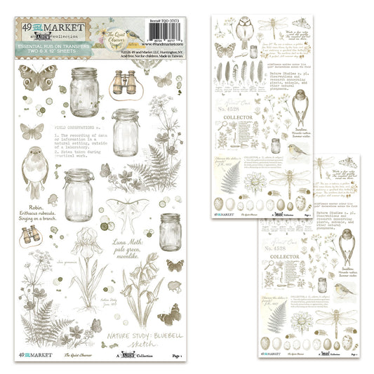 49 And Market The Quiet Observer 6x12 Inch Essential Rub-on Transfer Set by Arthouse Whimsy