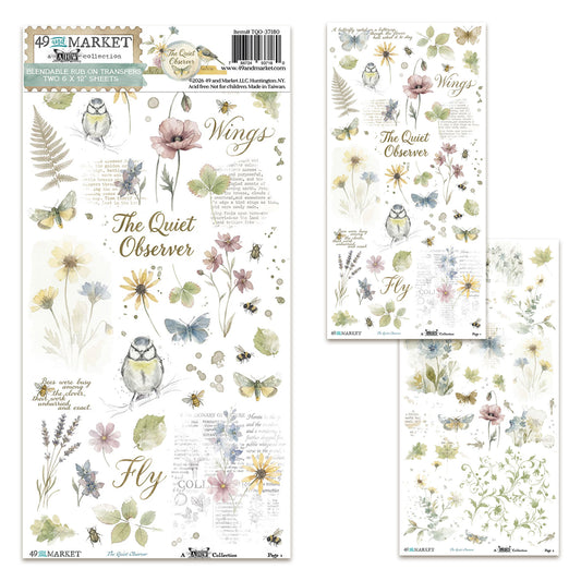 49 And Market The Quiet Observer 6x12 Inch Blendable Rub-on Transfer Set by Arthouse Whimsy