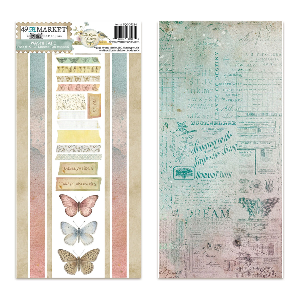 49 And Market The Quiet Observer Washi Sheets by Arthouse Whimsy