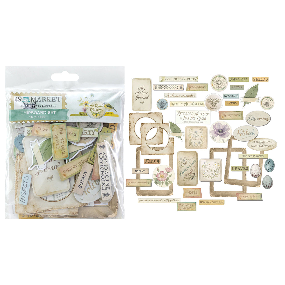 49 And Market The Quiet Observer Chipboard Set by Arthouse Whimsy